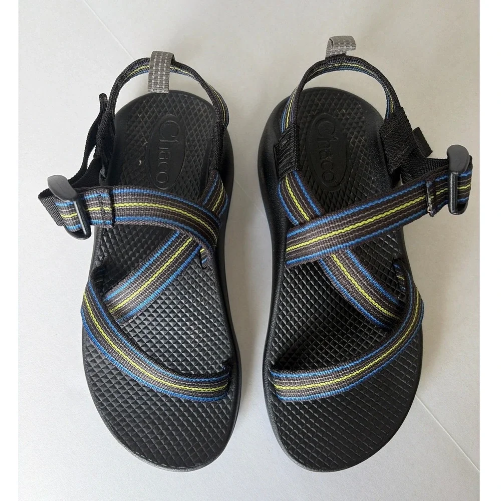 Chaco Kids Z1 Ecotread Athletic Sandals Blue Yellow Striped Size 3Y J190021Y